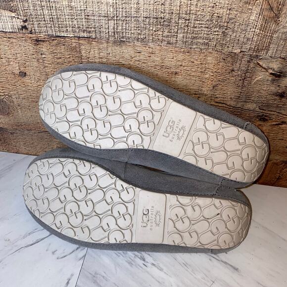 Ugg Grey Leather Ryder Slippers Elephant Jungle Liner Size 5 - Picture 12 of 12
